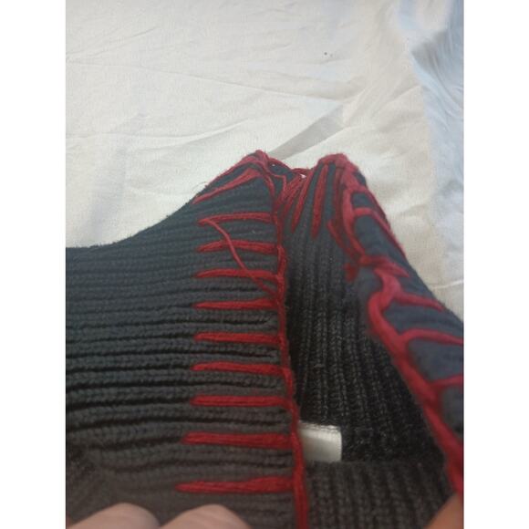 Not So Ugly Christmas Sweater Women Black Knit Mock Neck Long Sleeve Medium - Picture 3 of 6